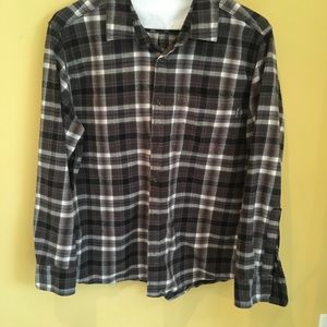 Eddie Bauer Mens XL blue and gray flannel shirt